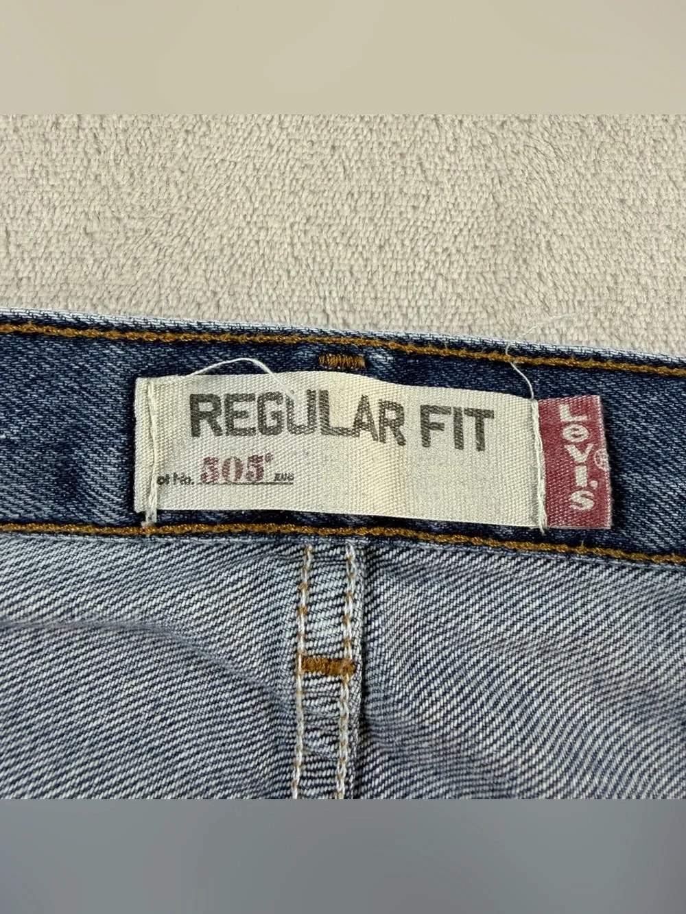 Levi's 505 Regular Fit Jeans Mens W36‎ L34 Blue Denim Straight Leg Zipper Fly